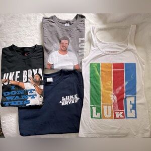 Lot of 4 Luke Bryan concert shirts